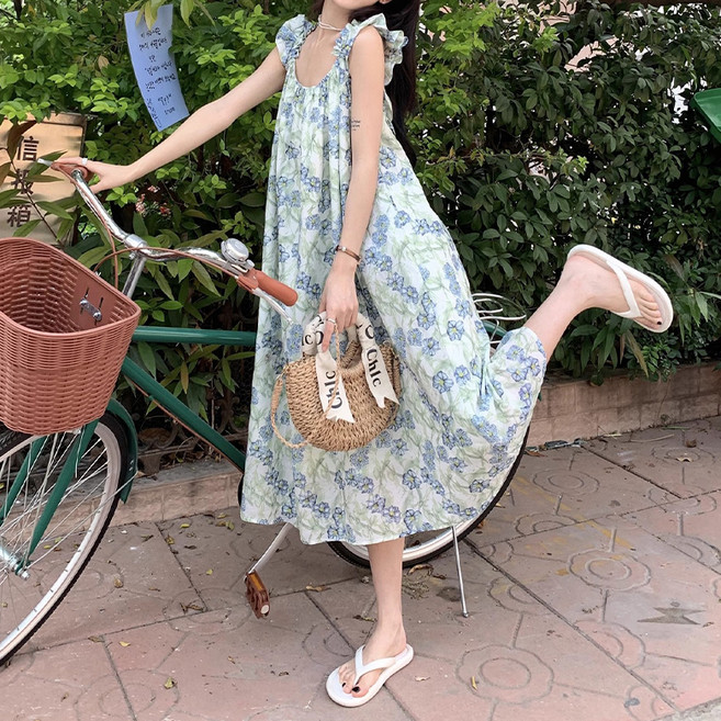 구디프 여성용 브리즈 셔링 나시 롱 원피스