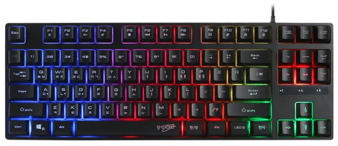 지클릭커 슈퍼히어로 저소음 RAINBOW LED 87 유선 텐키리스 게이밍 키보드, BLACK, G3 PLUS, 제조사축