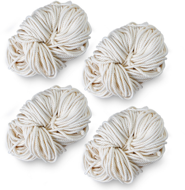 미소털실 먼지개선 뉴트럴 소프트TC 마크라메실 120합 5mm, 4개