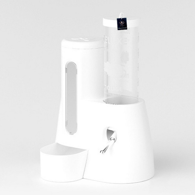 딩동펫 소동물 햄스터 반자동 급수식기 13 x 11 x 16 cm, 화이트, 1개