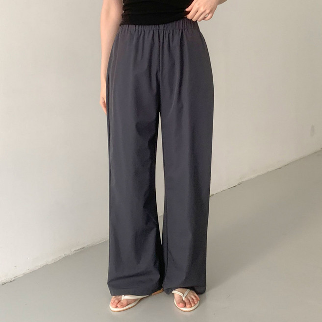 플랜데이 여성용 숏/미디움/롱 기장 랑델 바스락 밴딩팬츠