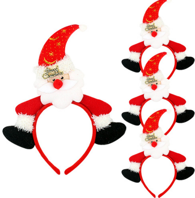 파티해 산타 머리띠, 혼합색상, 4개