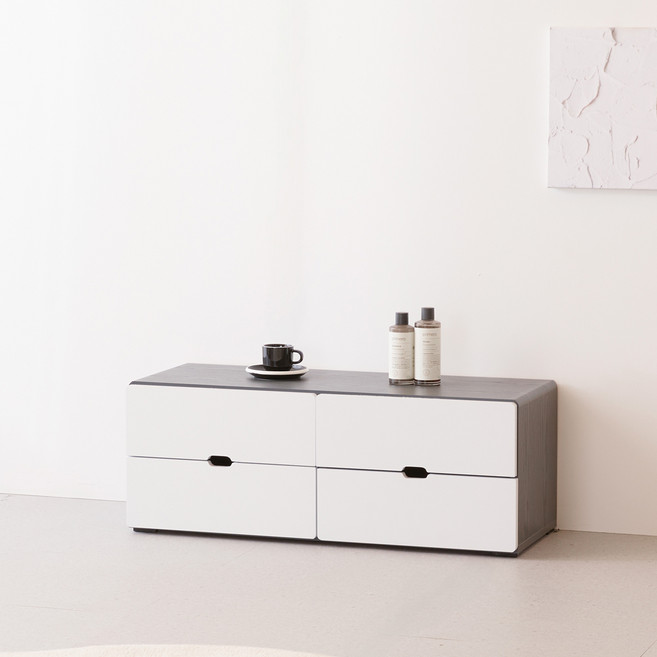 제이디퍼니처 레미 TV 거실 수납장 800 x 320 x 305 mm, 그레이화이트