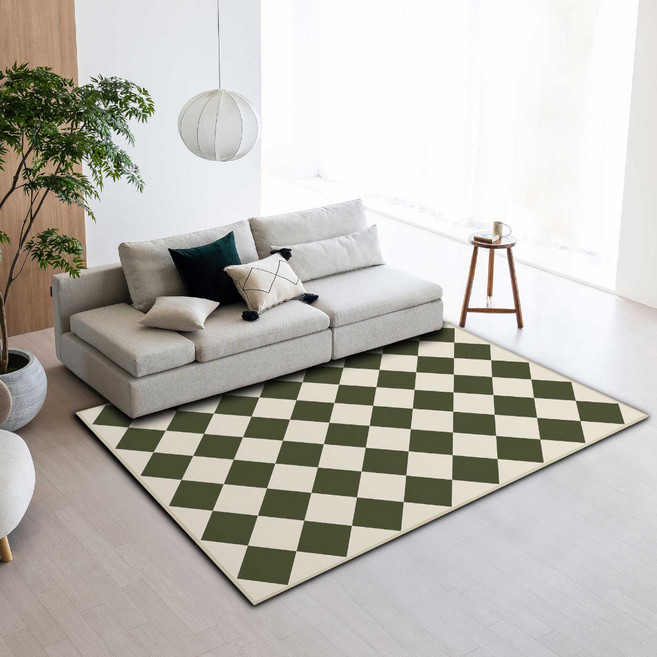 이정데코 체크 무드 모던 타일 물세탁 사계절 러그