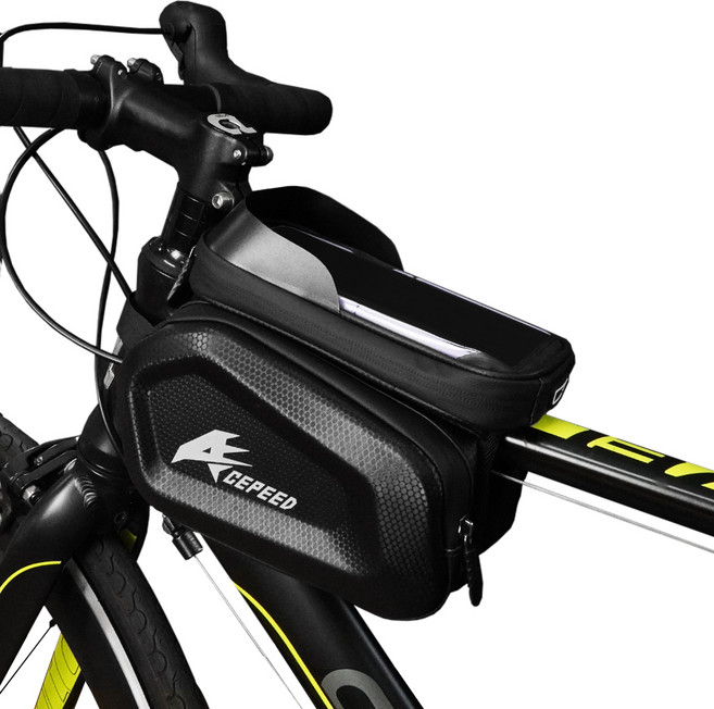 에이스피드 하드형 자전거 프레임가방, 1개, 블랙