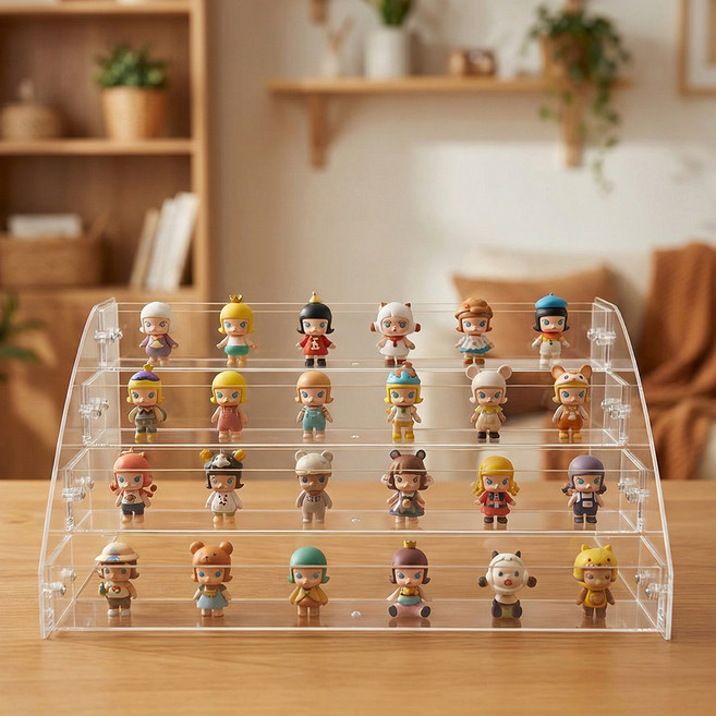 집사람 투명 계단식 진열대 4단, 1개