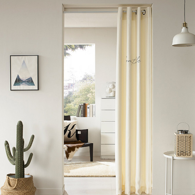 ALTTEURI 防風三層遮光窗簾 + 伸縮桿 5號 附窗簾綁帶, 象牙白
