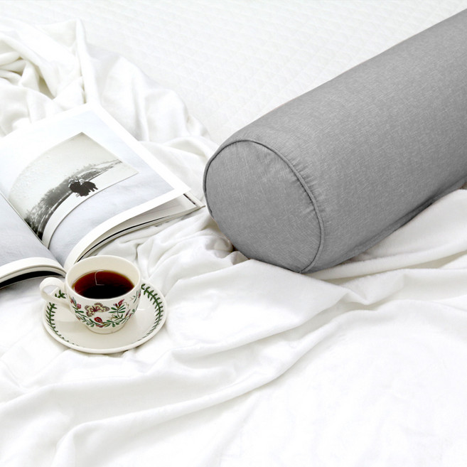 우리앤데코 샤이니 원형 롱쿠션커버, 진그레이