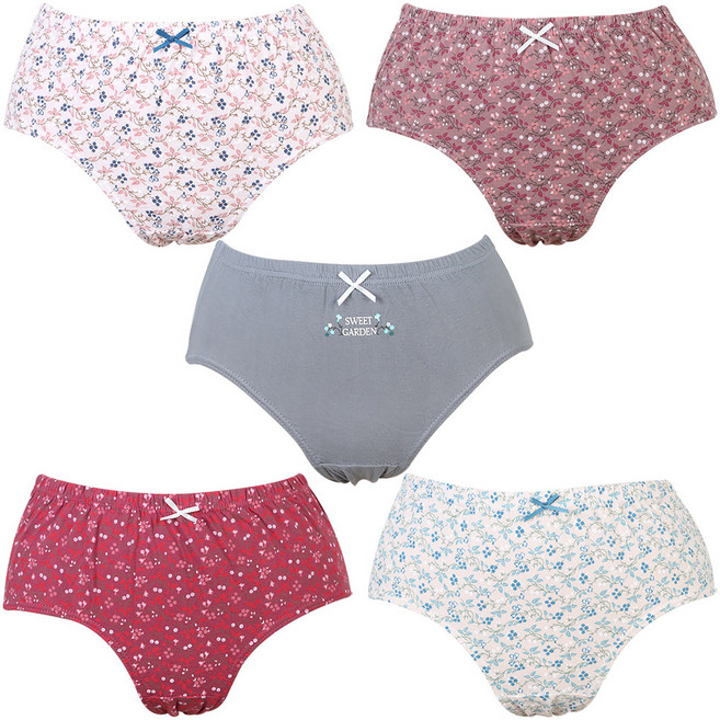 inner Story Maxi 純棉三角內褲 5件組 PSW-5005, 混合色