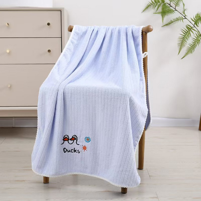 원이네 DUCKS 벨벳 바스타월 300g, 블루, 1개