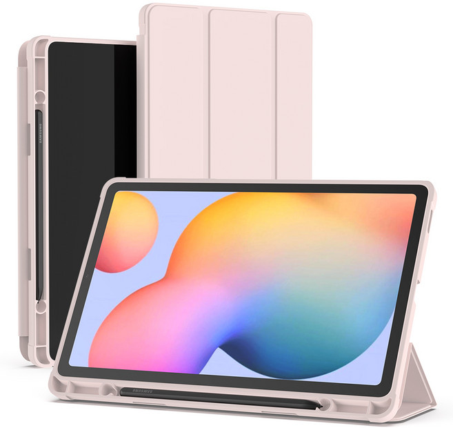 신지모루 펜슬 수납 스마트커버 태블릿 PC 케이스, 핑크 샌드, 1개