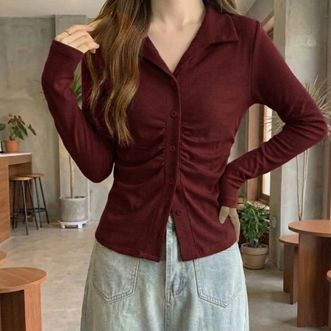 소니오 여성용 오픈카라 긴팔 가디건