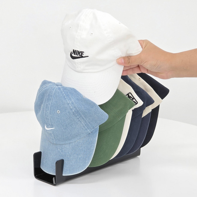 주앤지 아크릴 모자 보관 칸칸이 정리대 진열대, 블랙, 1개