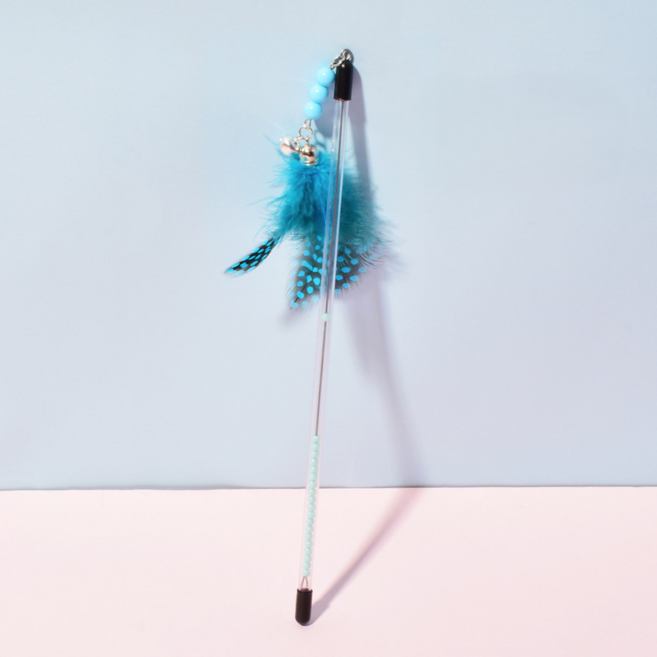 씨엠원 재미있는 고양이 용품 장난감 낚싯대 40cm, 블루, 2개