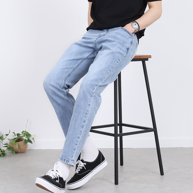 다꾸앙 DKA 남성용 빅사이즈 올데이 세미 테이퍼드 워싱 청바지 G06S8 pj5529