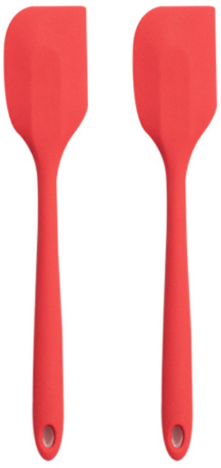 키친팩토리 프리미엄 파스텔 실리콘 미니 스패츌라, 레드, 2개