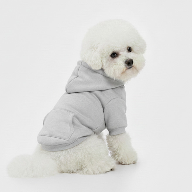 나인투겟 강아지 코지 스냅 후드 티셔츠, 그레이, 1개