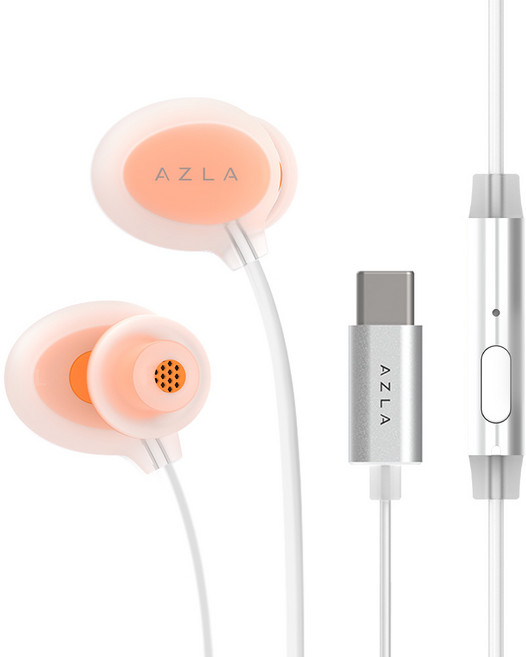 아즈라 풀실리콘 고음질 C타입 유선 이어폰, ASE-600, 오렌지