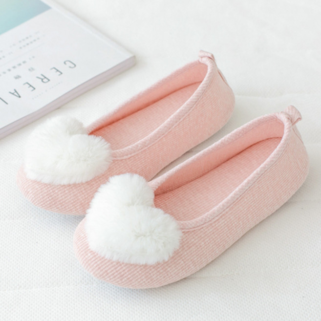 아리코 하트 덧신형 실내화, 핑크, 1개