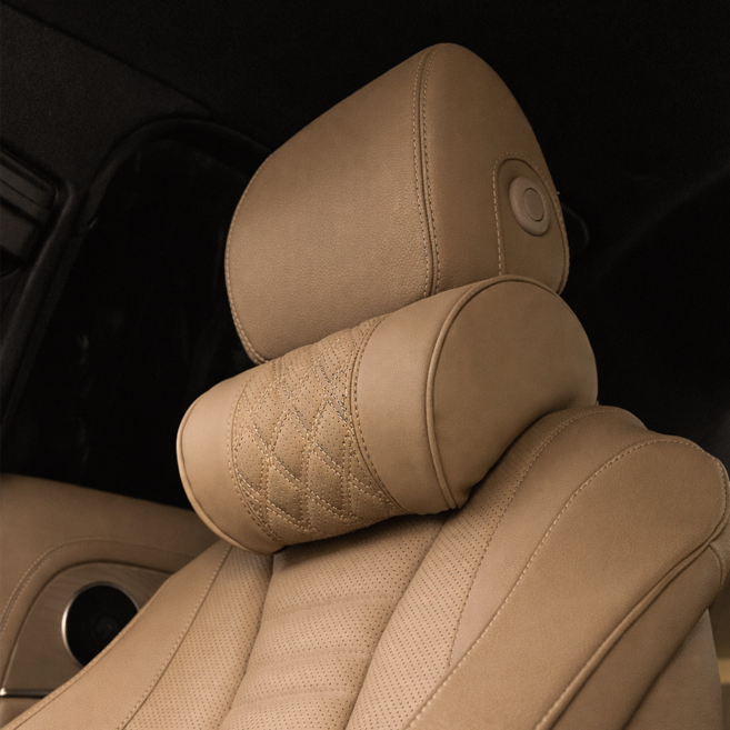 메이튼 차량용 리얼컬러 메모리폼 U자형 목쿠션, 1개, 새들브라운