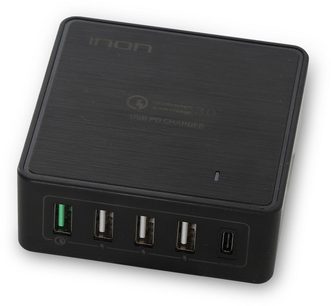 Inon QC3.0 5口USB PD多功能充電器IN-UC510P, 黑色, 1個