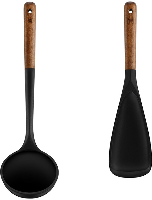 바겐슈타이거 플렉시벨 플래티넘 실리콘 2종, 국자 + 멀티스푼, 블랙, 1세트