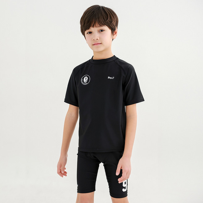 bayb BAY J 남아용 반팔 실내 수영복 + 파우치 세트