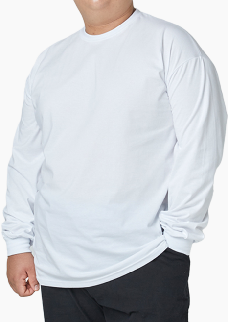 모띠마마 남여공용 빅사이즈 국내생산 시보리 라운드 긴팔 티셔츠