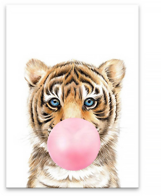 마켓에이 풍선껌 동물 일러스트 포스터 호랑이