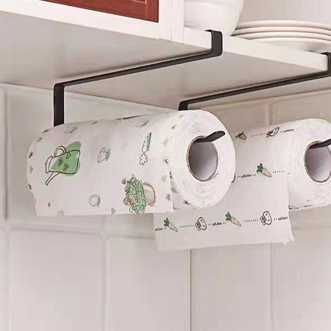 존글로벌 상부장 키친타올 행주 걸이, 블랙, 2개