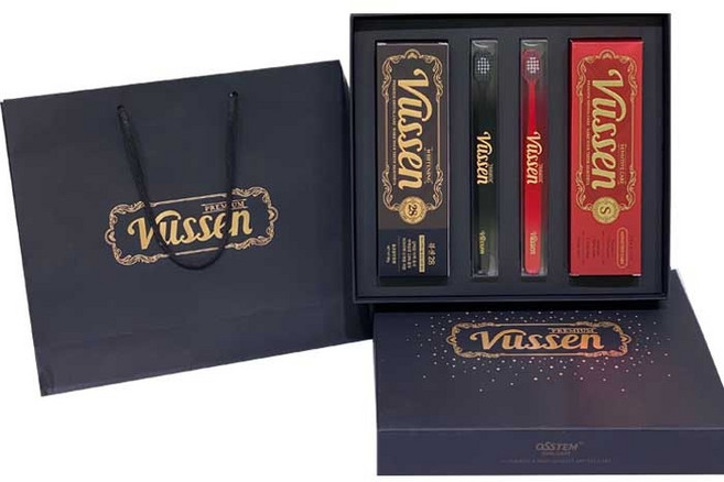 뷰센 오스템 치아미백제 80g + 시린이케어치약 120g + 칫솔 2p 세트, 1세트