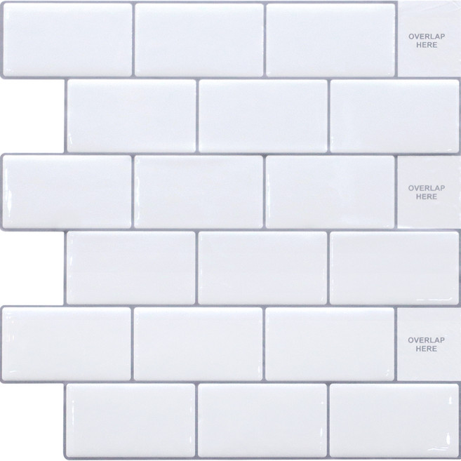 데코사랑 점착식 우레탄 입체 타일 직사각 브릭 IUT 4p, 화이트(IUT01)