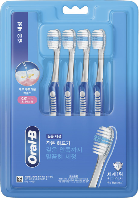 오랄비 깊은세정 고탄력 초미세모 틈새클린, 1개, 4개입