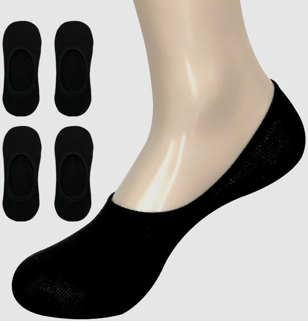 이지레그 남성용 벗겨지지 않는 무지 페이크삭스 양말 4켤레 세트