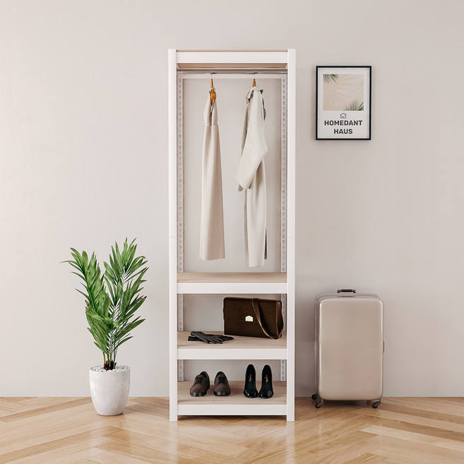 홈던트하우스 업그레이드형 무볼트 조립식 행거, 화이트