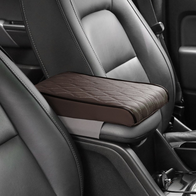 로드위너 차량용 콘솔 팔걸이 쿠션, 다크브라운, 1개