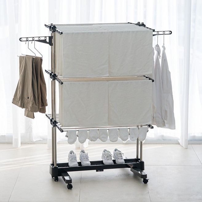 파리지앵 6단 빨래건조대, 블랙