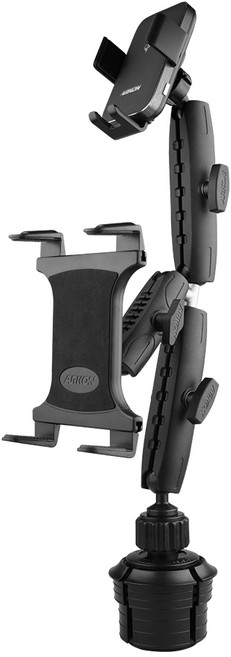 ARKON 무선N오토 FOD 25메탈로버스트 차량용 컵홀더 태블릿 앤 무선충전 핸드폰 거치대, 블랙, AWCTR66323