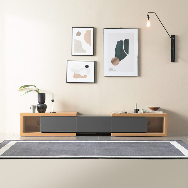 파로마 레인2 익스텐션 거실장 방문설치, 그레이