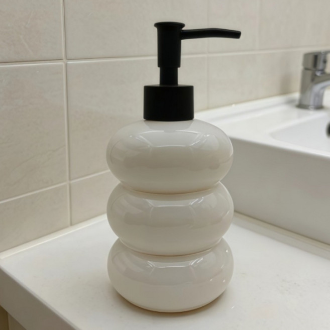 미르노아 오브제 디자인 펌프형 물비누 디스펜서 360ml MMM3481, 블랙화이트, 1개