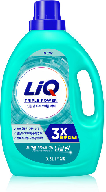 리큐 진한겔 딥클린 트리플 파워 드럼용 액상세제 본품, 3.5L, 1개