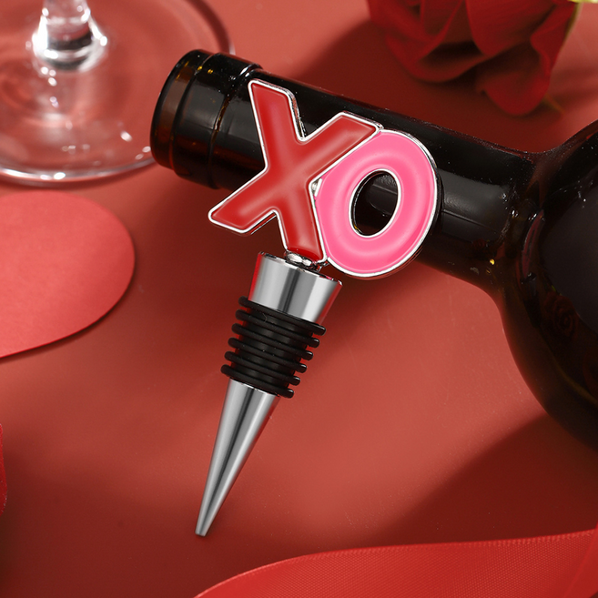 미소로운 기념일 XO 와인마개, 실버레드, 1개