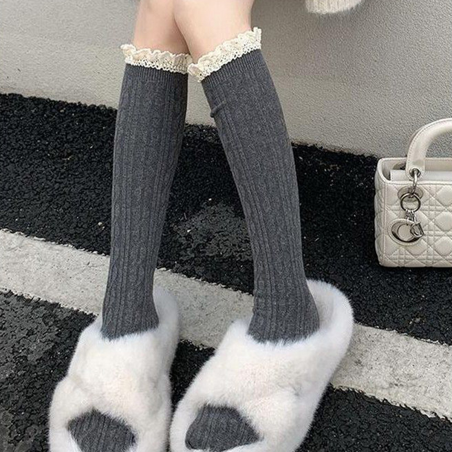 여성용 로망스 프릴레이스 니삭스 2p MW132