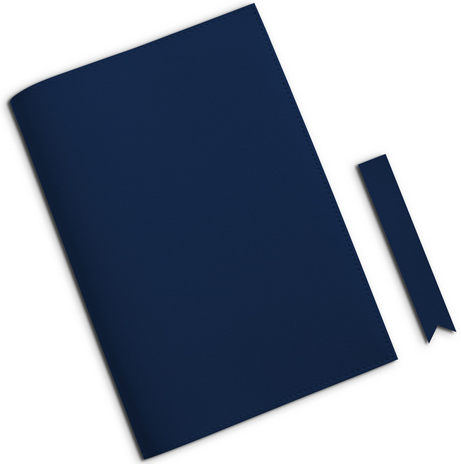 소이믹스 러브썸 가죽 북커버 + 북마크 세트 베이직 M, 네이비, 1세트