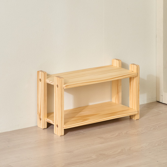 예다움 원목 아기 신발장 400, 1.아기 신발장_2단 400_A8571, 내추럴, 2단