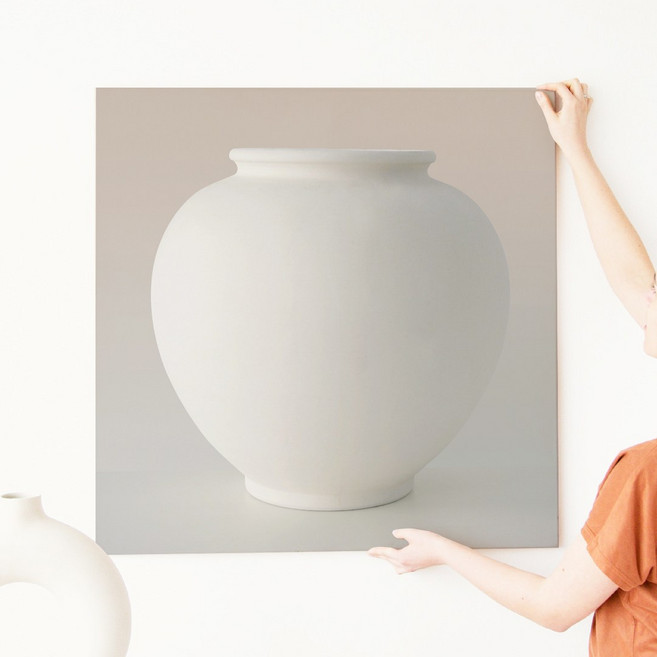 세잔느화실 풍수 복 들어오는 다복 달항아리 그림 액자 04 달항아리 베이지, 캔버스