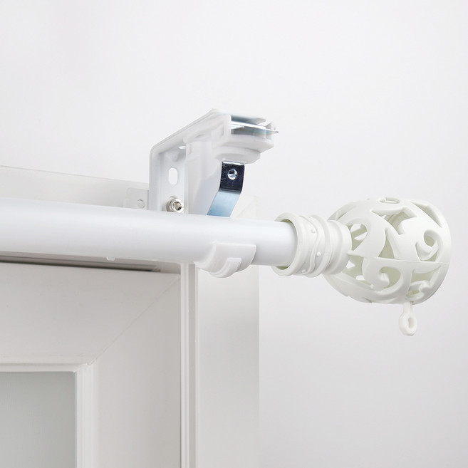 창안애 못없이 설치하는 커튼봉 안뚫어고리 세트 이지홀더 화이트 + 커튼봉