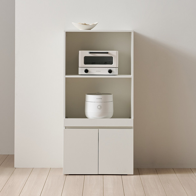 웰퍼니쳐 키체나 주방 600 렌지 수납장 방문설치, 화이트, 3단