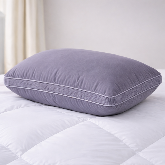 휴가드 통세탁 마이크로필에버 더블라인 3D 입체 에어매쉬 베개, 그레이, 1개