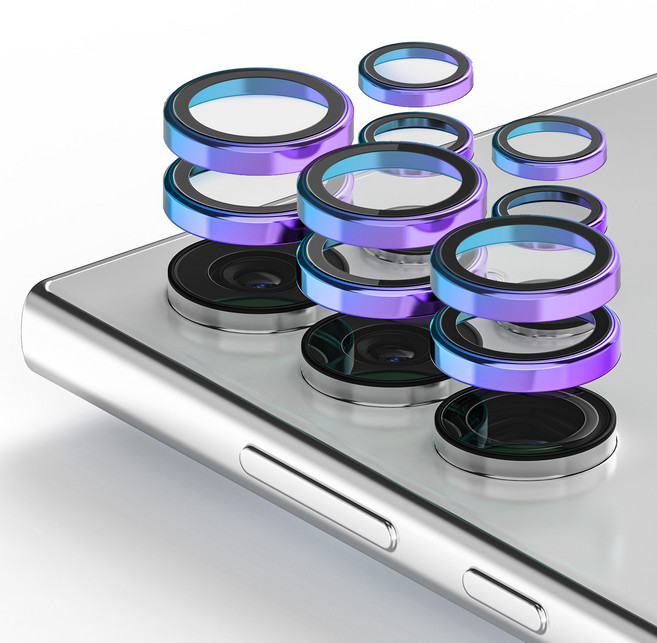 케이맥스 카메라 보호필름 렌즈 개별 프레임 메탈 링 쉴드 보호 강화유리 오로라 2p 세트, 1세트